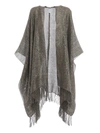 BRUNELLO CUCINELLI LINEN BLEND OPEN FRONT PONCHO