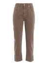 BRUNELLO CUCINELLI SHINY SELVEDGE LIGHT BROWN CROPPED JEANS