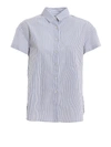 ASPESI STRIPED COTTON SHIRT WITH PLEATED BACK