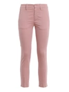 DONDUP ROCIO PINK STRETCH COTTON TROUSERS