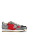 PHILIPPE MODEL LOW TOP TROPEZ GREY AND RED SNEAKERS