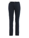 INCOTEX PATTERN 15 BLUE COTTON TROUSERS