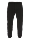 DSQUARED2 BLACK TRACK PANTS WITH LOGO PRINT