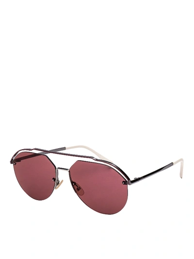 Fendi Aviator Style Titanium Sunglasses In Silver