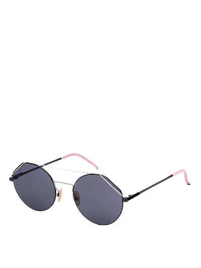 Fendi Light Pink Titanium Round Sunglasses