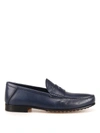 TOD'S SHADED BLUE LEATHER LOAFERS