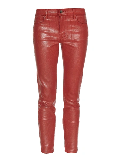 J Brand Red Metallic Denim Jeans