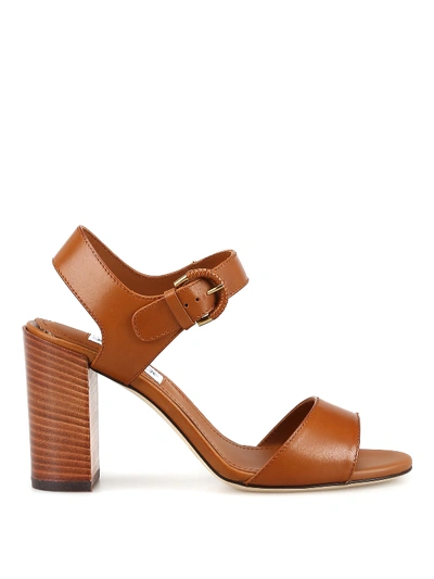 Tod's Sandals In Brown Smooth Leather