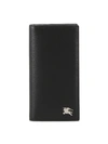 BURBERRY BLACK GRAINED LEATHER BIFOLD CARDHOLDER