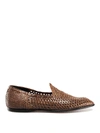 DOLCE & GABBANA FLORIO HANDWOVEN LEATHER SLIPPERS