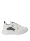 JOHN RICHMOND SILVER INSERTS LEATHER AND FABRIC SNEAKERS