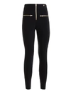 VERSACE STRETCH TIGHT PANTS WITH GOLD-TONE ZIPPERS