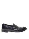 OFFICINE CREATIVE ARCH POLISHED LEATHER DEEP BLUE LOAFERS