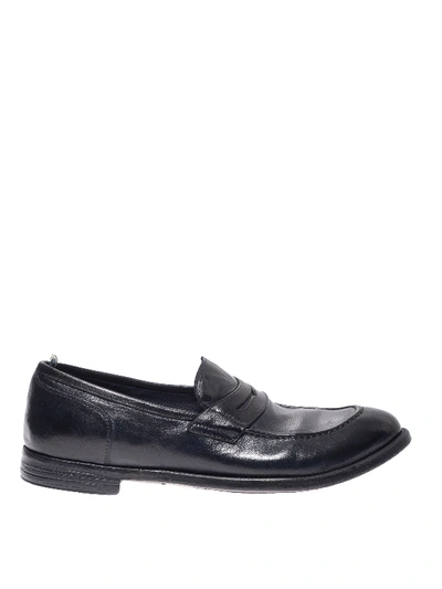 Officine Creative Arch Polished Leather Deep Blue Loafers