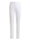 BRIONI WHITE STRETCH COTTON DENIM JEANS