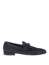 BARRETT BLUE SUEDE TAPERED TOE LOAFERS