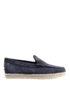 TOD'S ESPADRILLES STYLE BLUE SUEDE LOAFERS