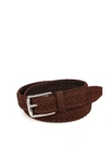 Tod's Woven Leather Belt In Dark Brown
