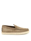 TOD'S ESPADRILLES STYLE SUEDE LOAFERS