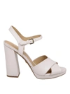 MICHAEL KORS ALEXIA IVORY LEATHER SANDALS