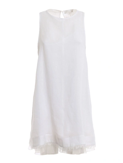 Fabiana Filippi Linen Sleeveless Dress In White