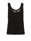ALEXANDER MCQUEEN SILK AND LACE TIERED TANK TOP