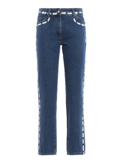 Moschino Paint Spot Five-pocket Jeans In Medium Wash