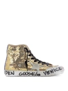 GOLDEN GOOSE FRANCY GOLD-TONE GLITTERED SNEAKERS