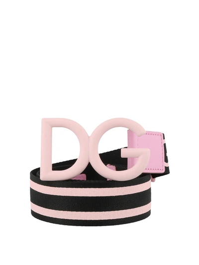 Dolce & Gabbana Dg Logo Belt In Pink