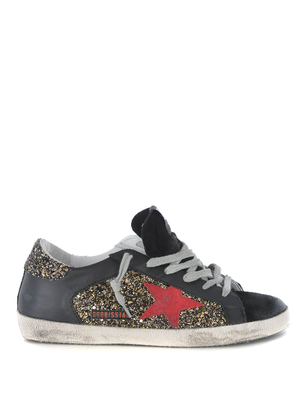 golden goose gold glitter sneakers