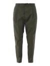 DSQUARED2 COTTON DRILL PLEATED FRONT TROUSERS