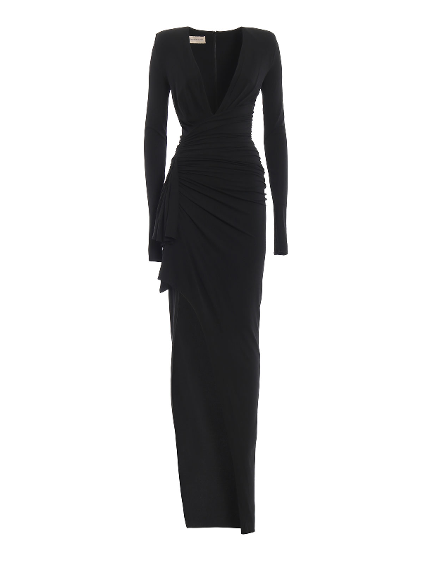 black maxi dress v neck