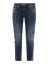 PHILIPP PLEIN COTTON DENIM CROPPED JEANS