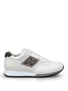 HOGAN WHITE NUBUCK AND LEATHER SNEAKERS