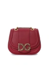 DOLCE & GABBANA DG AMORE RED CALFSKIN SHOULDER BAG