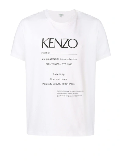 Kenzo White Invitation Cotton T-shirt