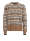 PRADA WOOL AND CASHMERE JACQUARD PATTERNED SWEATER