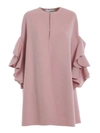 Valentino Ruffled Compact Draped Cape In Pink