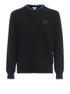 KENZO TIGER CREST BLACK WOOL BLEND SWEATER