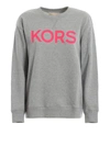 MICHAEL KORS FLUO PINK LOGO PRINT SWEATER