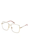 GUCCI GOLDEN RECTANGULAR OPTICAL GLASSES