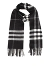 Burberry Reversible Metallic Check Cashmere Scarf In Black