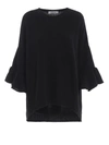 VALENTINO FRILL SLEEVE CASHMERE BLEND SWEATER