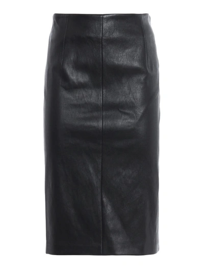 Prada Stretch Nappa Pencil Skirt In Black