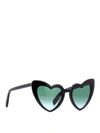 Saint Laurent Lou Lou Heart Shaped Black Sunglasses In Black