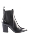 SERGIO ROSSI LEATHER POINTY TOE ANKLE BOOTS