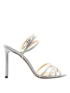 Jimmy Choo Mimi 100 Fine Glitter Sandals In Silver