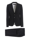 DSQUARED2 WOOL SUIT WITH LOGO BUTTONS