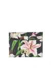 DOLCE & GABBANA LILIUM PRINT LEATHER CARD HOLDER