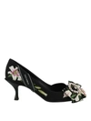 DOLCE & GABBANA LORY CRYSTAL DETAILED FLORAL PRINT PUMPS